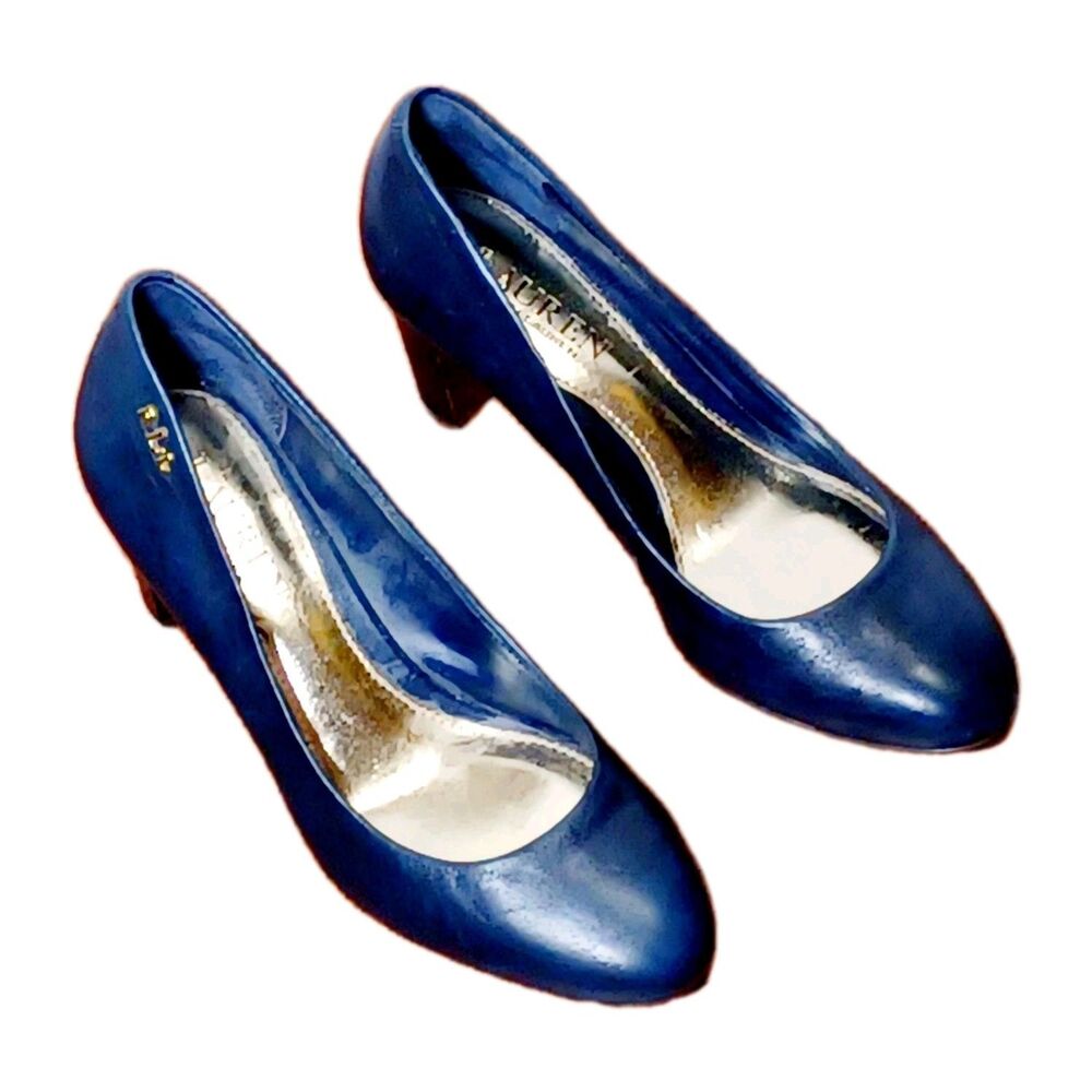 Ralph Lauren Harper Blue Leather Business Casual Pumps Size 6B